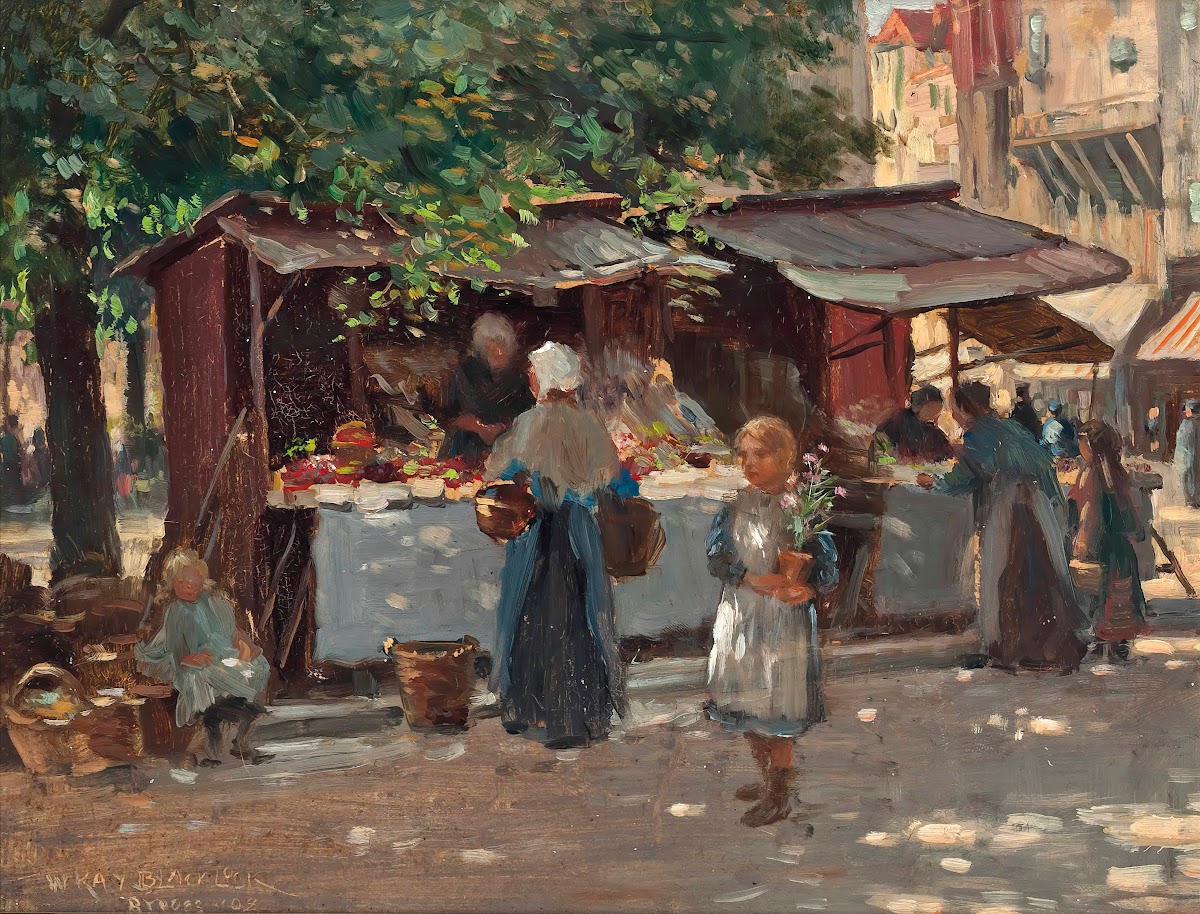 Market Day Bruges 1908