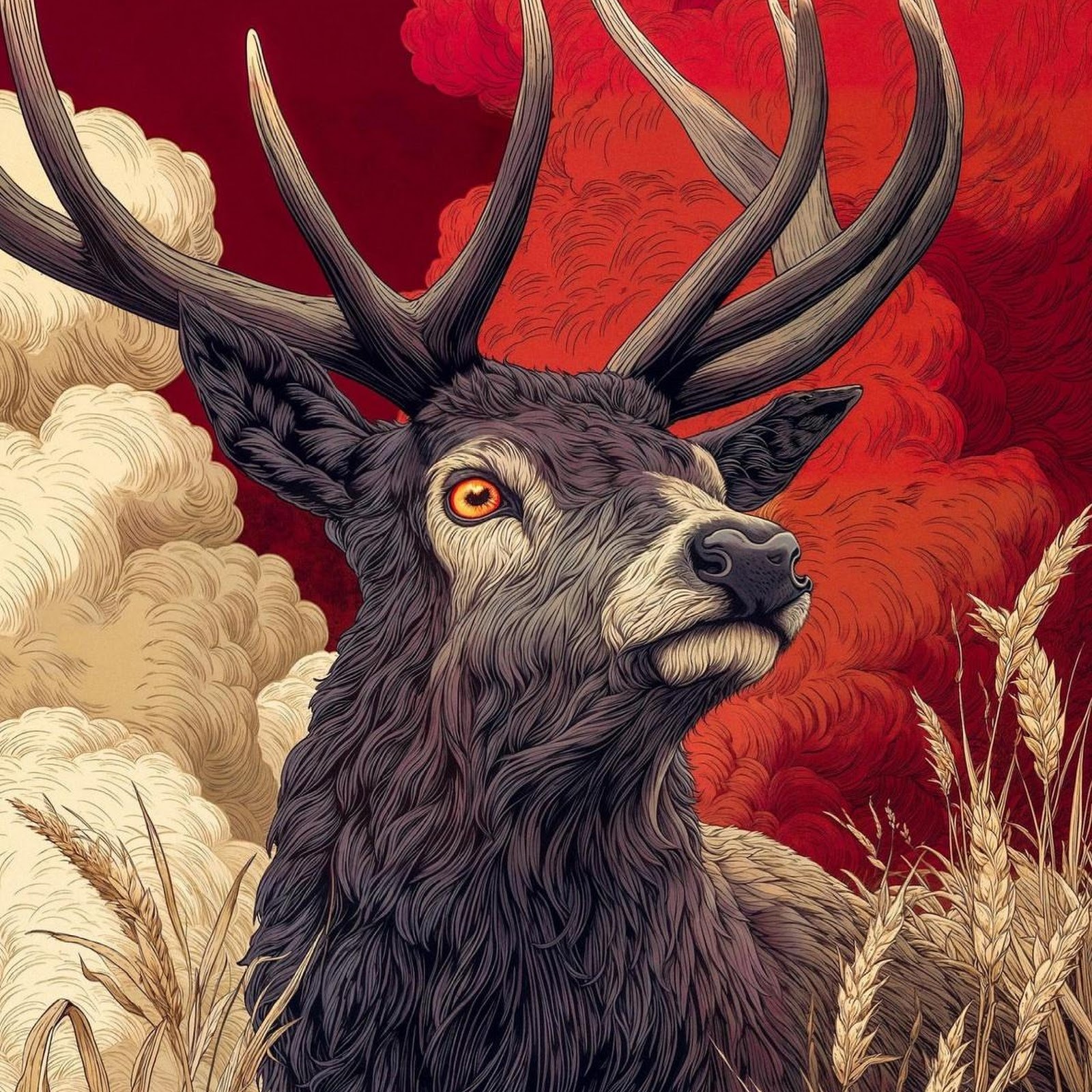 Download Majestic Deer In Wheat Field Full HD iPhone