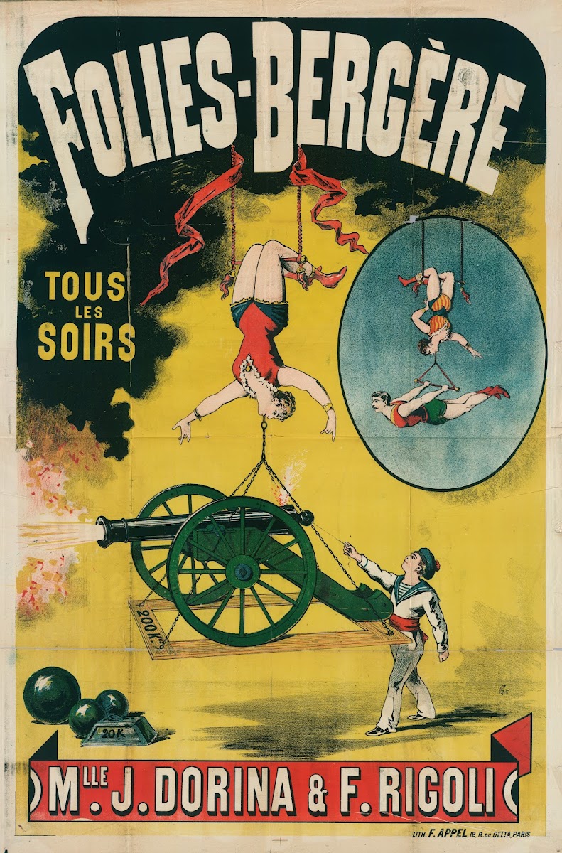 Folies Bergere Tous Les Soirs Mlle J Dorina  F Ricoli 1880 1890