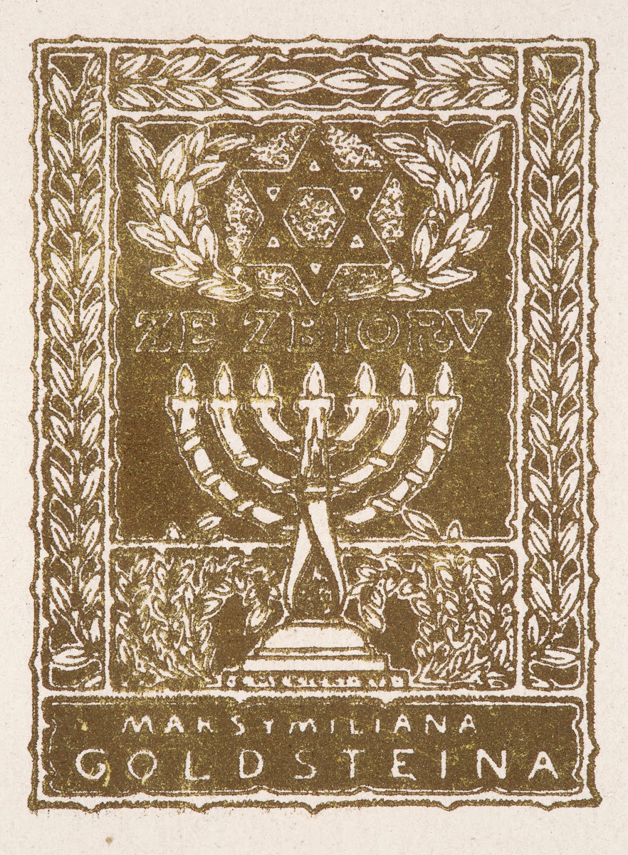 Bookplate  collectors stamp of MaximiIIan Goldstein 1913