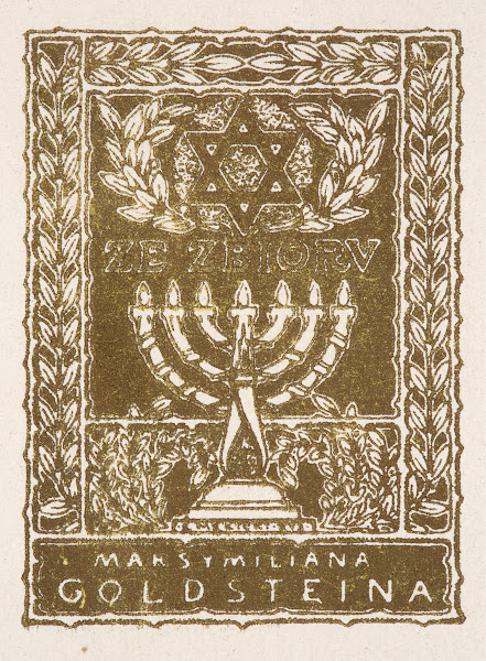 Bookplate  collectors stamp of MaximiIIan Goldstein 1913