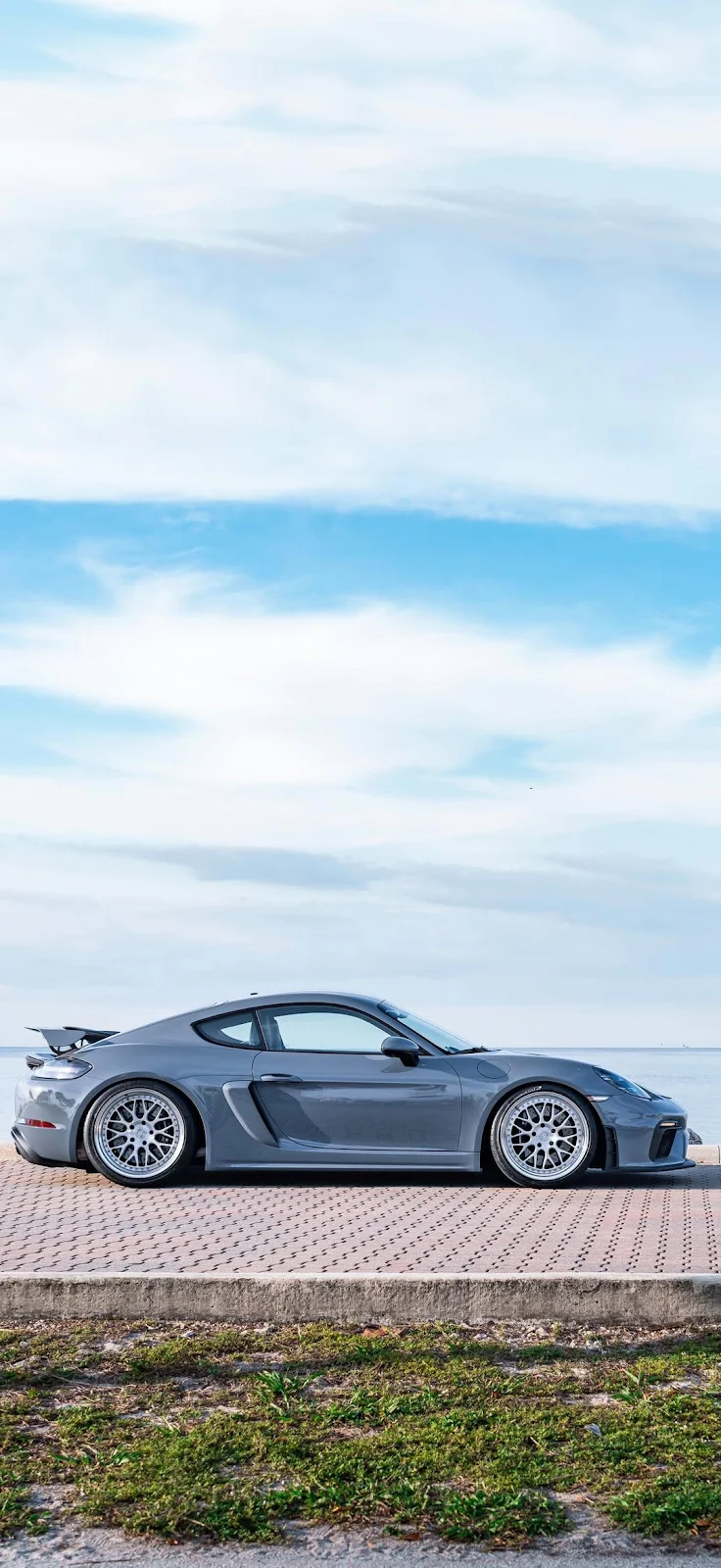 Porsche Cayman GT4 By The Sea - Automotive Photography Full HD iPhone Wallpaper (1080x2347)
