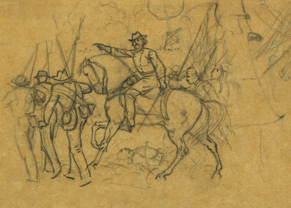 Unidentified officer directing his men 1860 1865