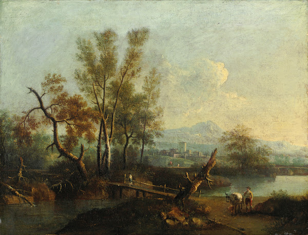 River Landscape With Figures