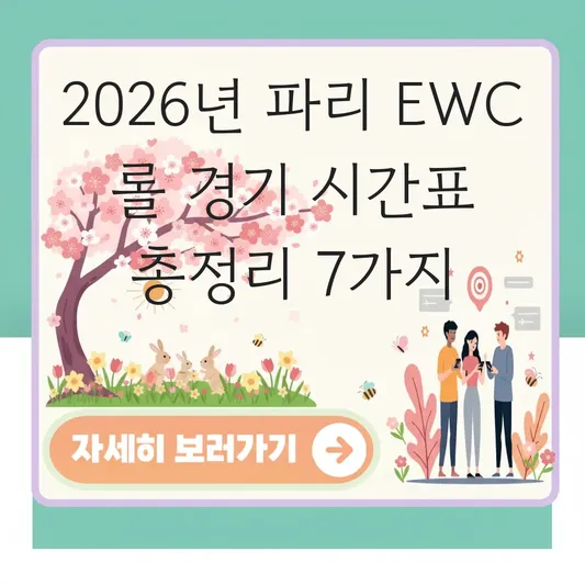 파리 EWC 롤 경기 시간표