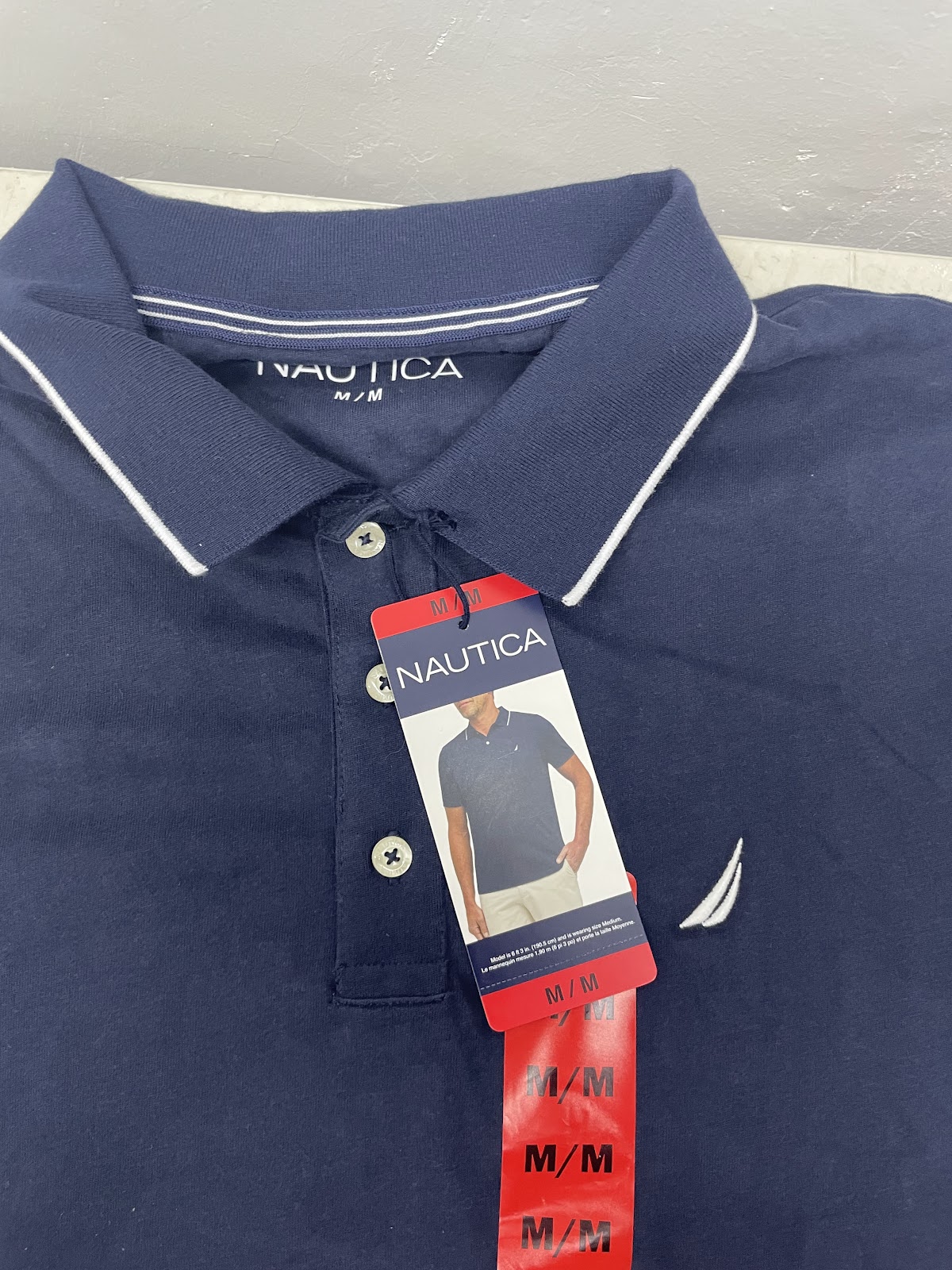 Nautica Mens Polo Shirt Navy M #2148