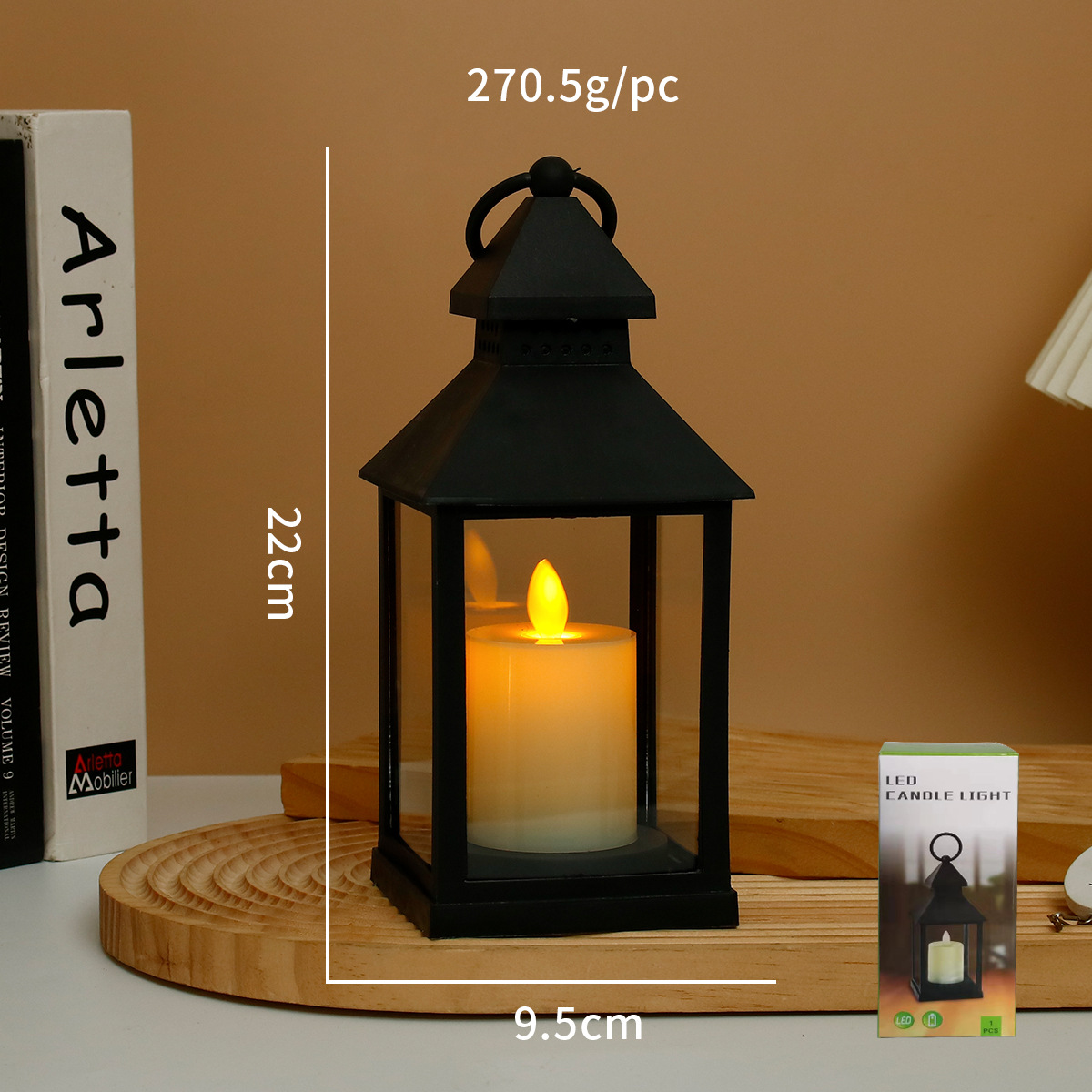 LED lantern with electronic candle