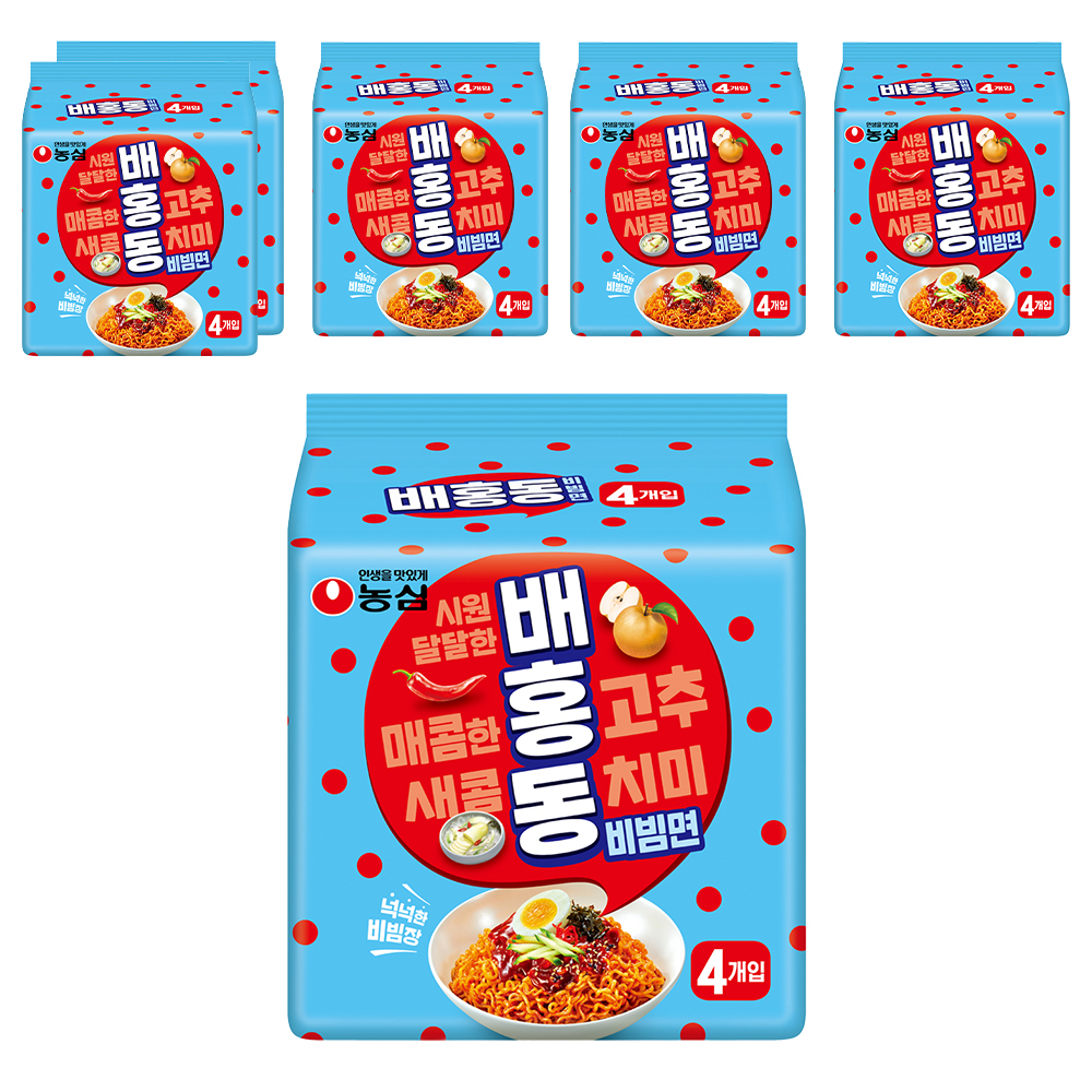 농심 배홍동 비빔면 137g 24개 제품 패키지