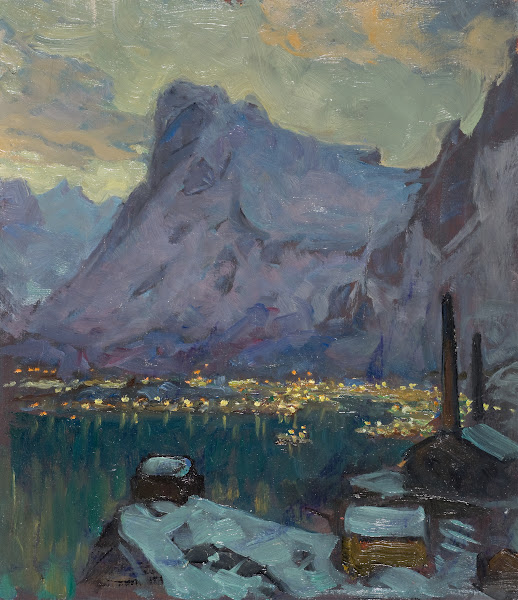 Svolvaer Harbour at the Height of the Fishing Season Study from Lofoten 1934