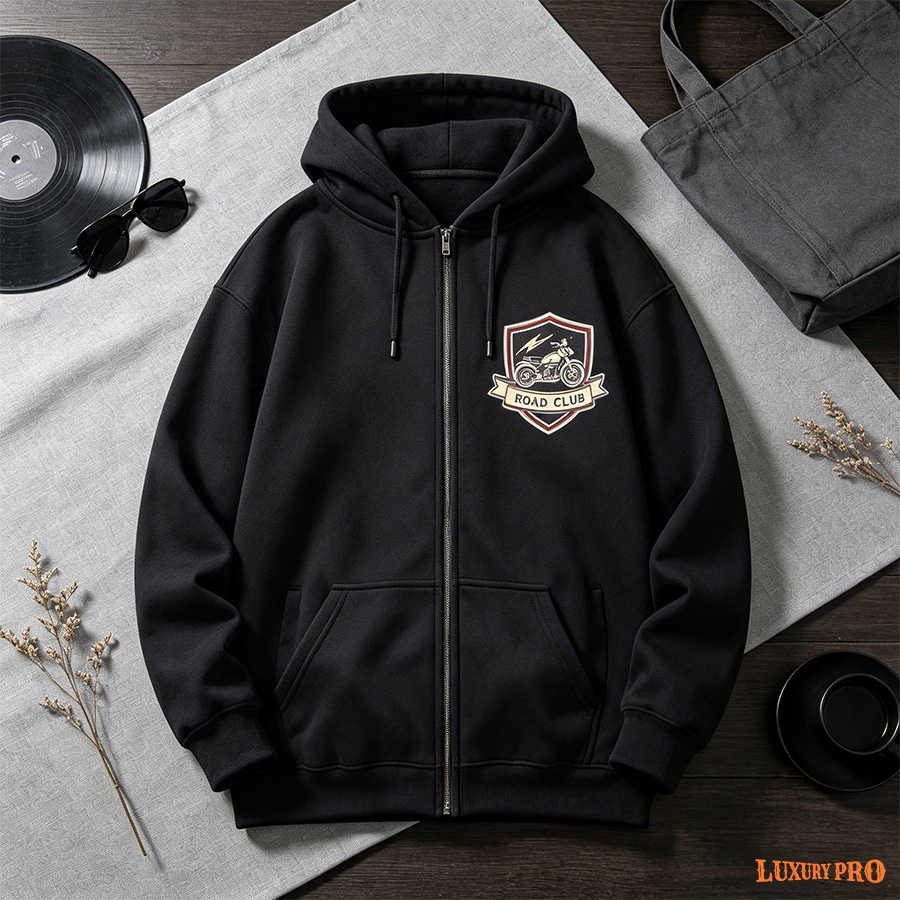 AOP GTS Raglan Sleeve Zip Up Sweatshirt with Double Hood 230g