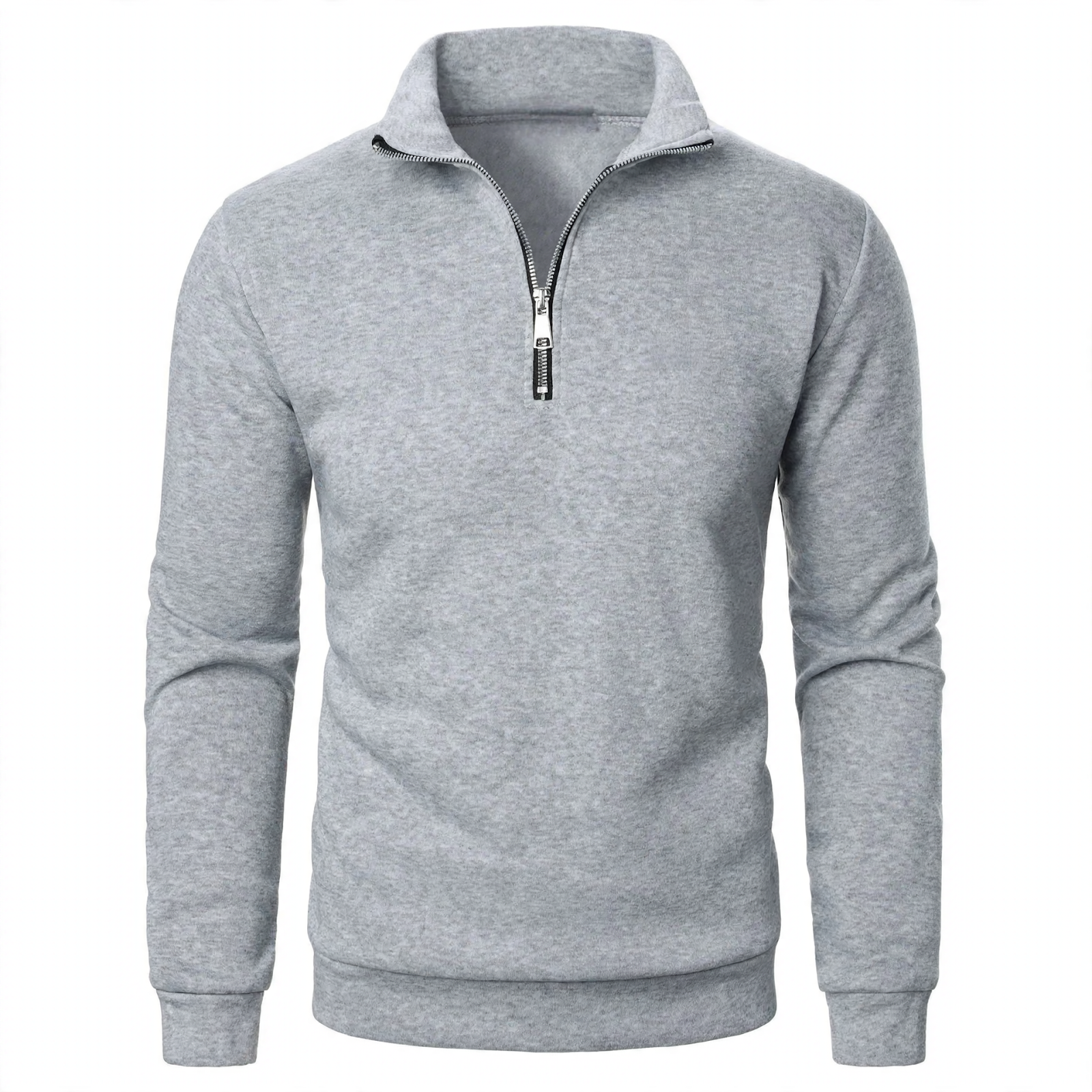 Men's sweatshirt with stand-up collar and zipper