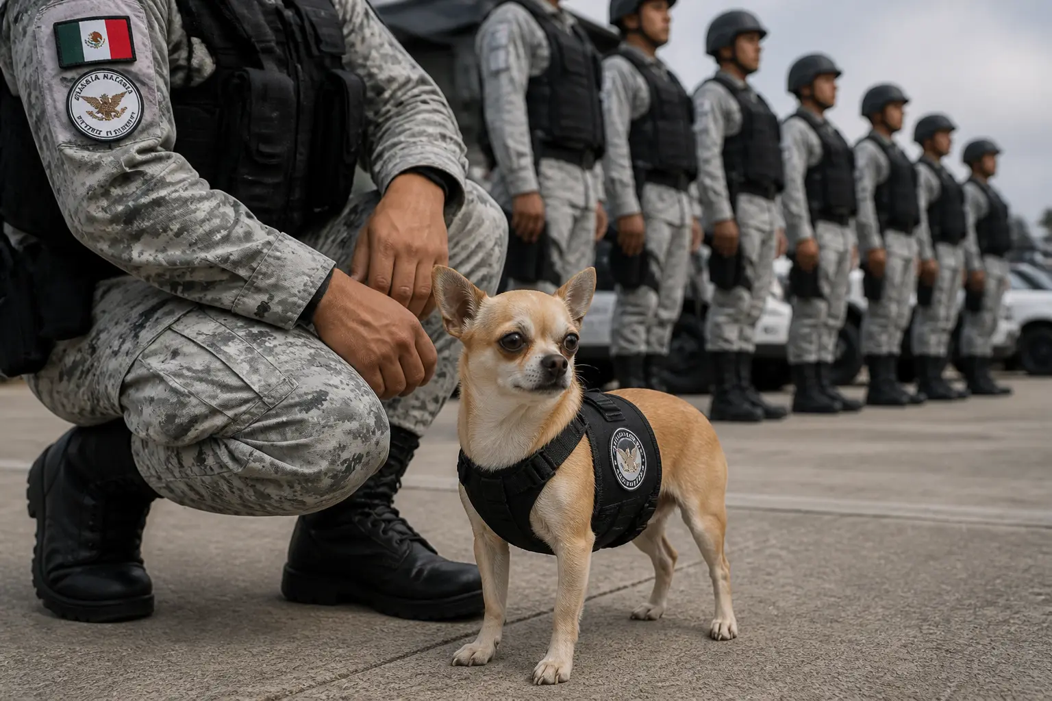 Editorial image for Mexico's National Guard Adds Tiny Chihuahua to Canine Force