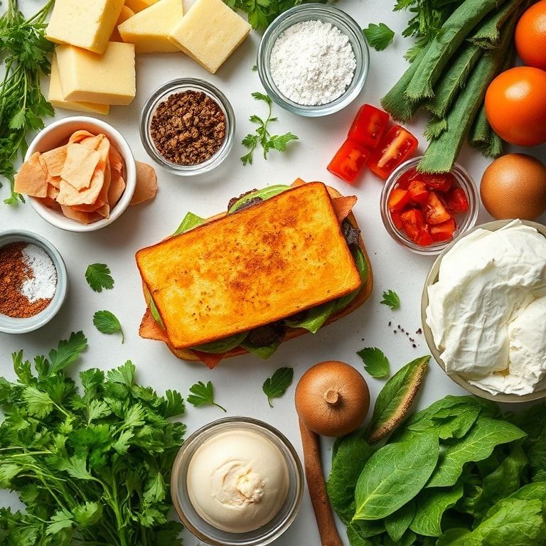 Ingredients for Viral Grinder Grilled Cheese Sandwich (Loaded & Crispy): Easy & Crispy Homemade Delight