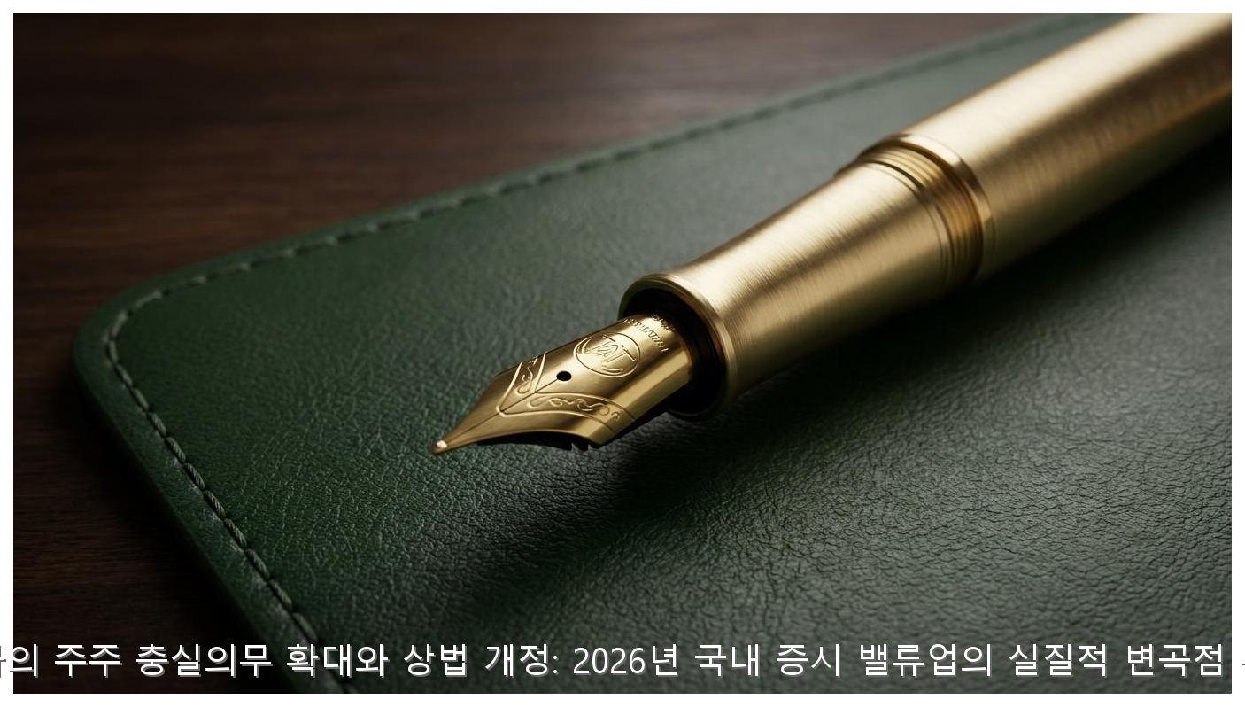 이사의 주주 충실의무 확대와 상법 개정: 2026년 국내 증시 밸류업의 실질적 변곡점 분석 핵심 안내 및 분석 인포그래픽 (3)