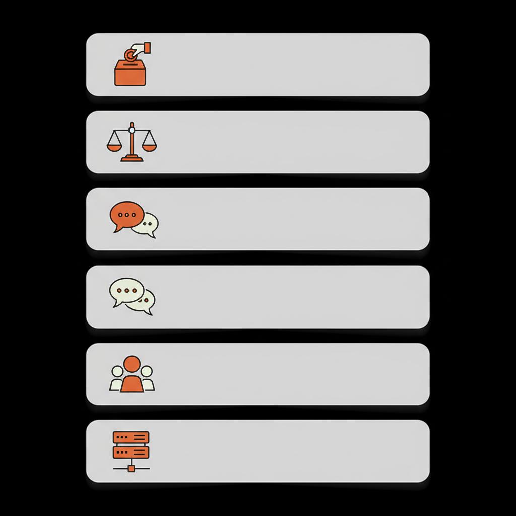 How much money does it cost to run Wikipedia? Minimal layered vector infographic showing infrastructure, people, community, legal, and fundraising blocks with icons on a black background in Social Success Hub brand colors.