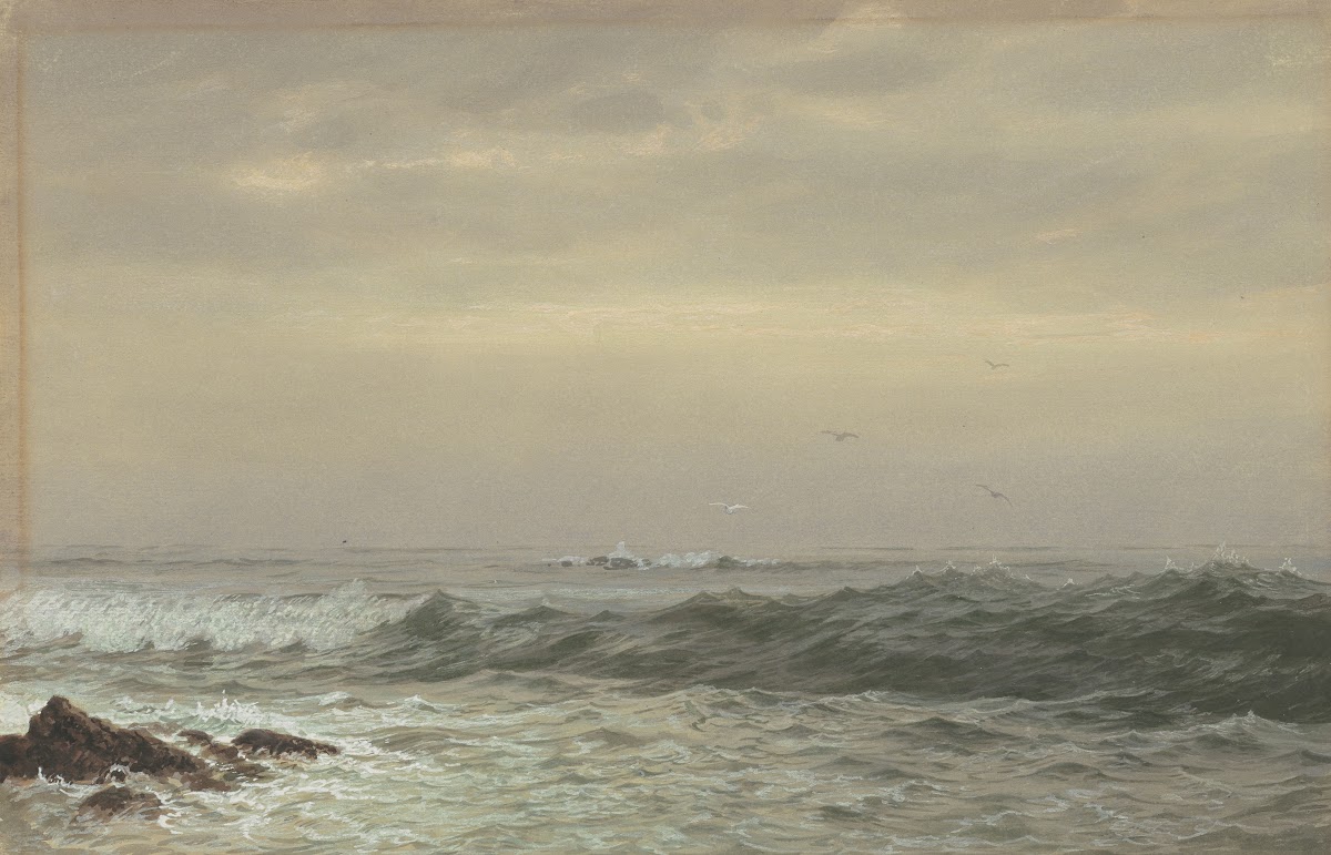 Rocks and Breaking Waves c 1870s