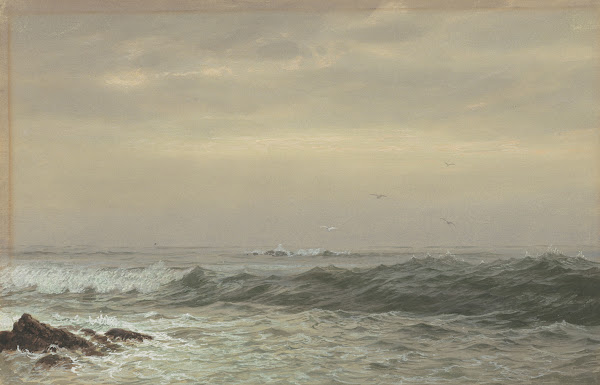 Rocks and Breaking Waves c 1870s