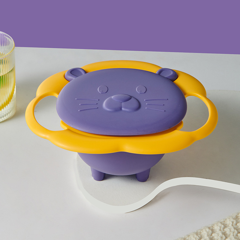 Rotatable children's bowl, 19 cm, PP, non-slip