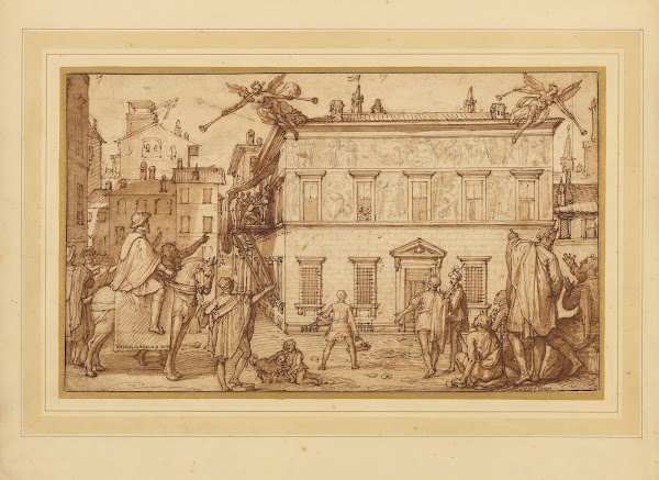 Taddeo Decorating the Façade of the Palazzo Mattei 1595