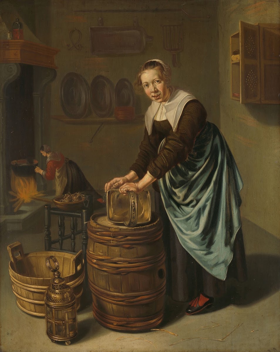 Woman scouring a vessel 1631   1677
