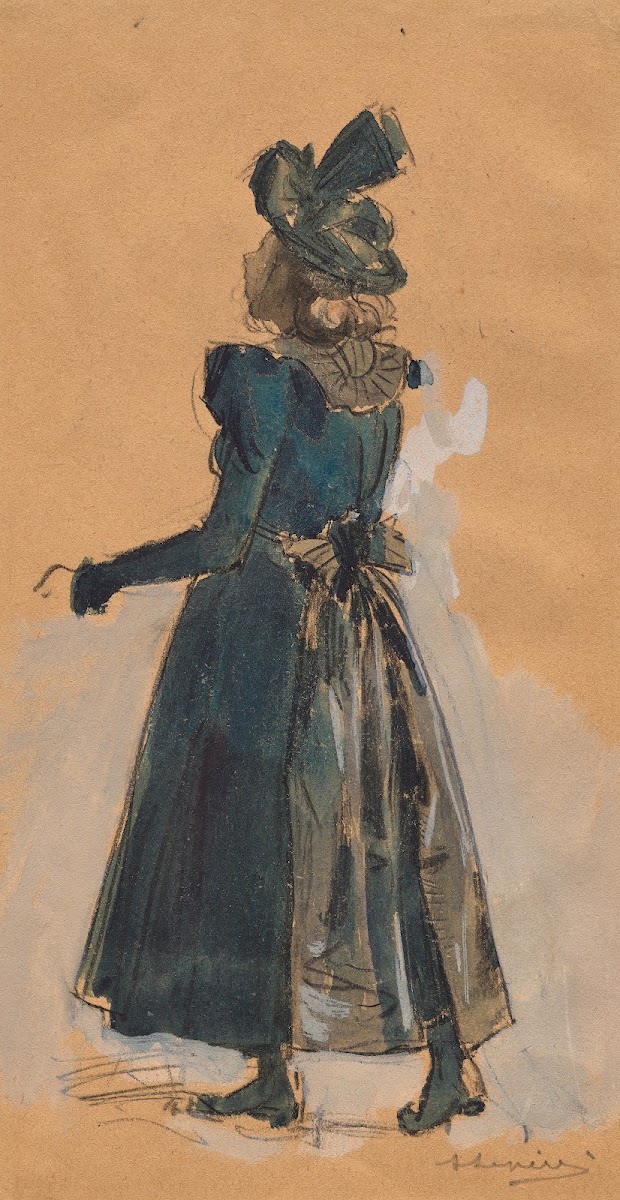 Study for the woodcut Bassin des Tuileries c 1898