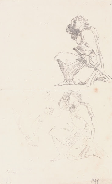 Studies of a kneeling knight