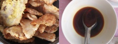 Cho 2 muỗng canh nước tương vào bát cùng với giấm gạo, đường, muối hòa tan. Đun nóng một ít dầu ăn trong chảo, đổ hỗn hợp nước tương vừa trộn vào cùng một chút nước sau đó đun sôi, hạ nhỏ lửa rồi đổ các loại rau củ vào đảo đều. Sau đó thêm thịt chiên vào đảo chung cho thấm gia vị là xong.
