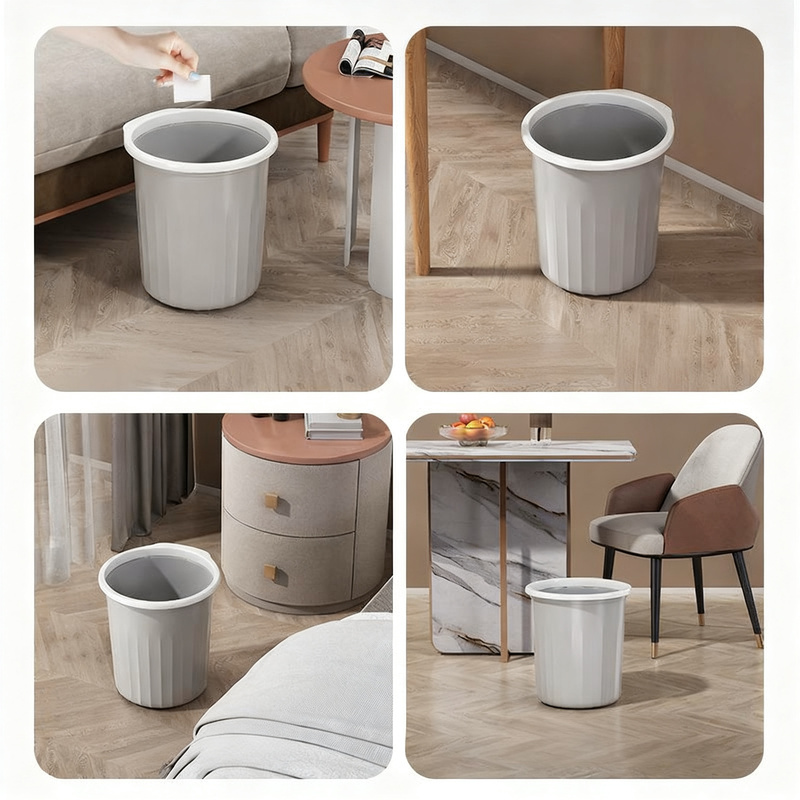 Plastic wastebasket, 4 L, cylindrical