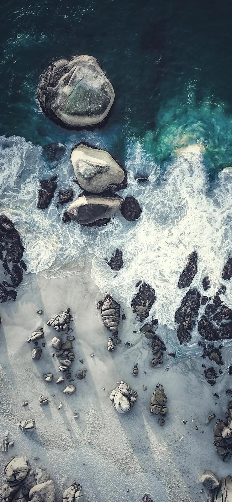 Aerial View Of Rocky Coastline - Aerial Photography Full HD iPhone Wallpaper (1284x2778)