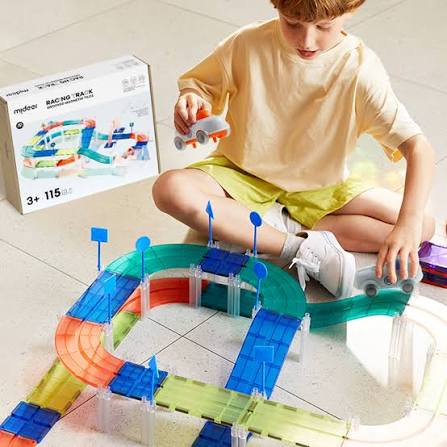 mideer Racing Track Grooved Magnetic Tiles
