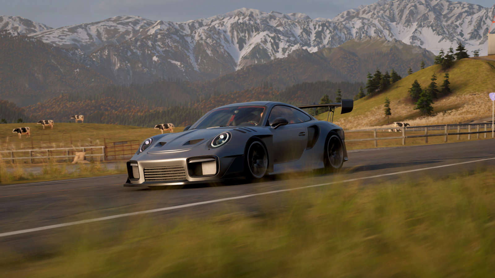 Porsche 911 GT2 RS Mountain Drive - Gaming Screenshot 4K Wallpaper (3840x2160)