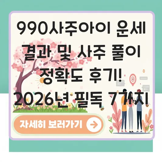 990사주아이 운세 결과 및 사주 풀이 정확도 후기 대표 이미지