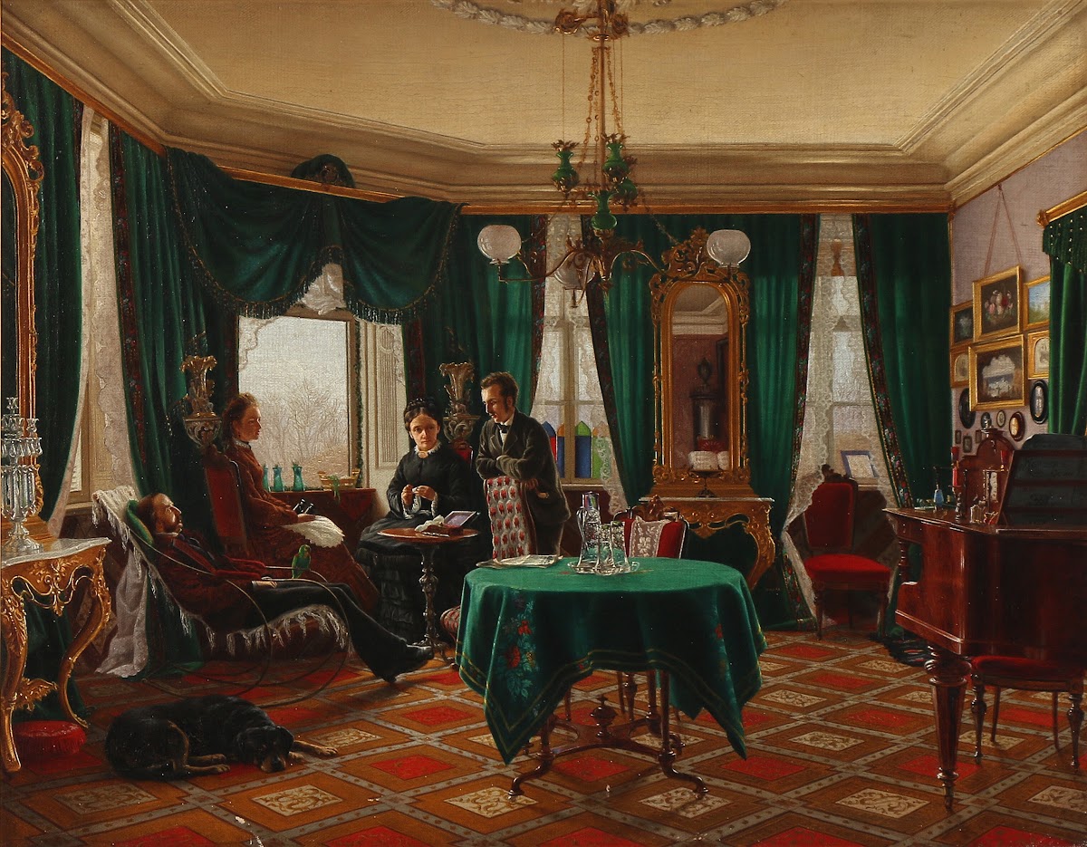 Dagligstue hos grosserer Frederik Dithmer i København 1872