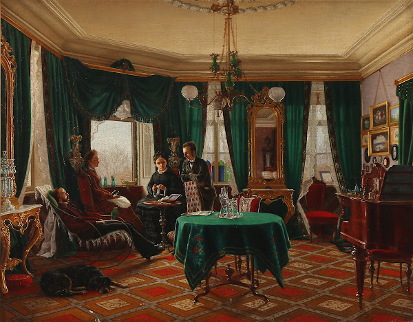 Dagligstue hos grosserer Frederik Dithmer i København 1872
