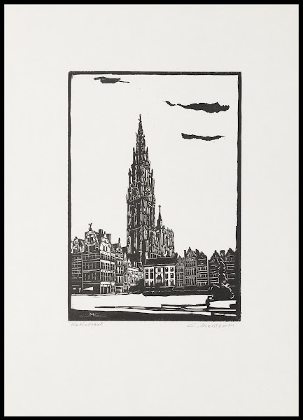 Kathedraal te Antwerpen gezien van de Grote Markt 20th century