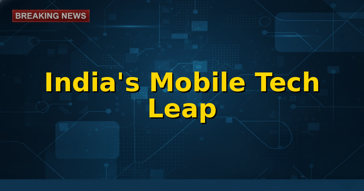 Illustration of mobile phones being manufactured in a factory with 'Make in India' logo, symbolizing the nation's push in electronics production.