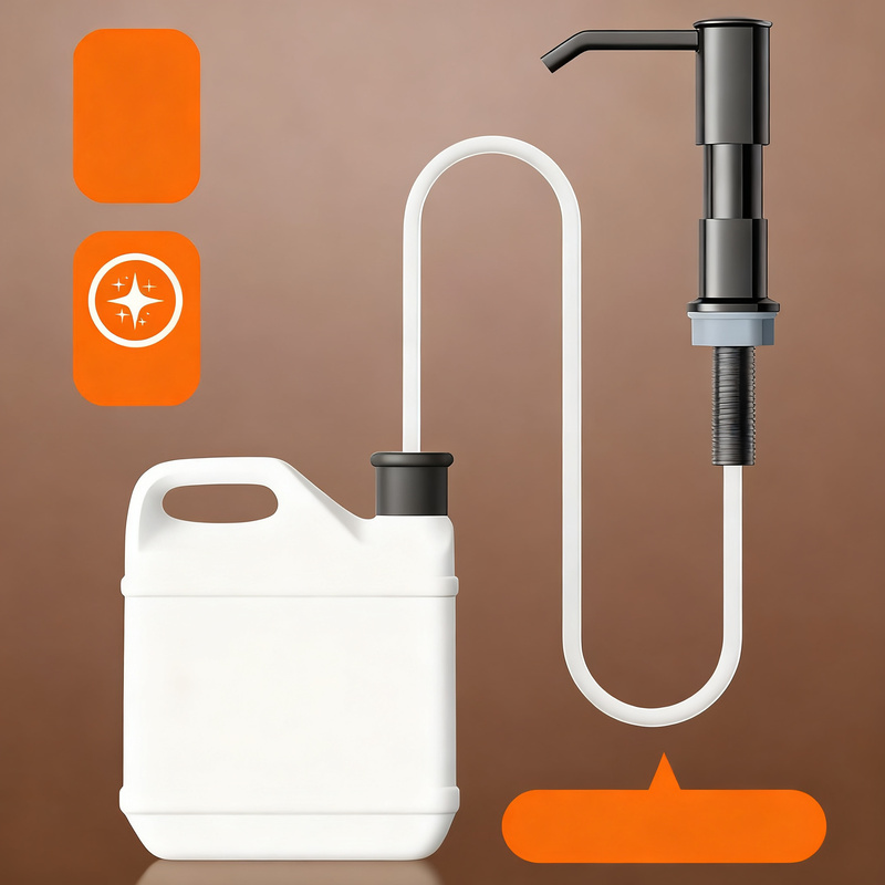 Dish soap dispenser for the kitchen sink