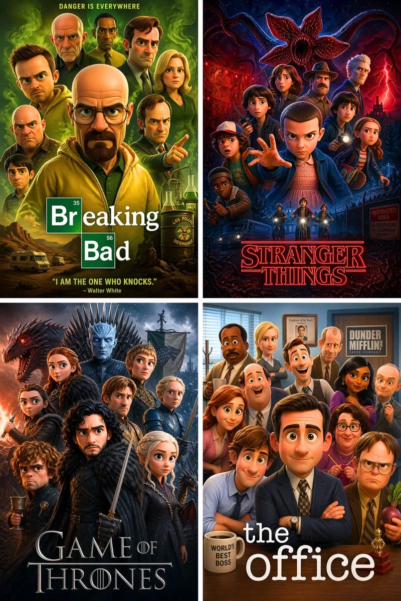 Póster de película animada en 3D CGI al estilo Pixar