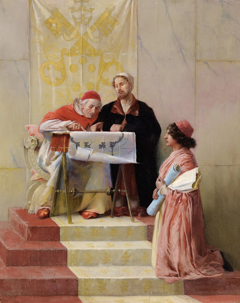 Bramante présentant les plans de Saint Pierre du Vatican au Pape