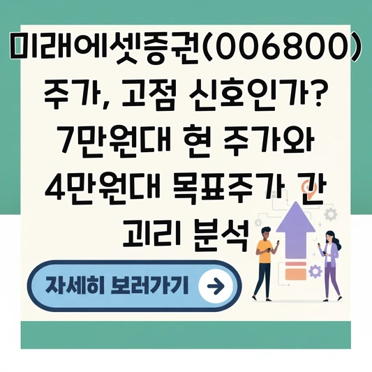 미래에셋증권(006800) 주가, 고점 신호인가? 7만원대 현 주가와 4만원대 목표주가 간 괴리 분석
