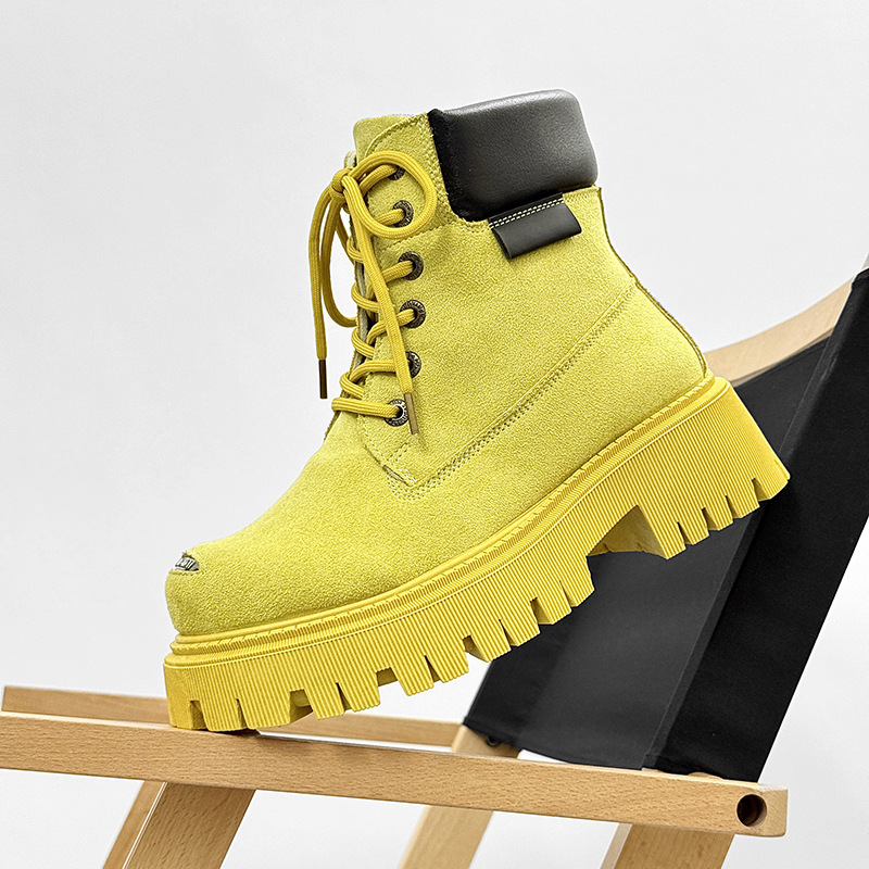 Men's boots, high form, suede look