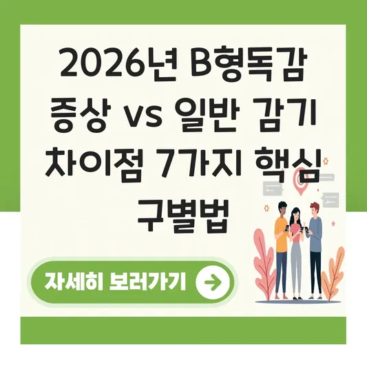 b형독감 증상 일반 감기 차이점