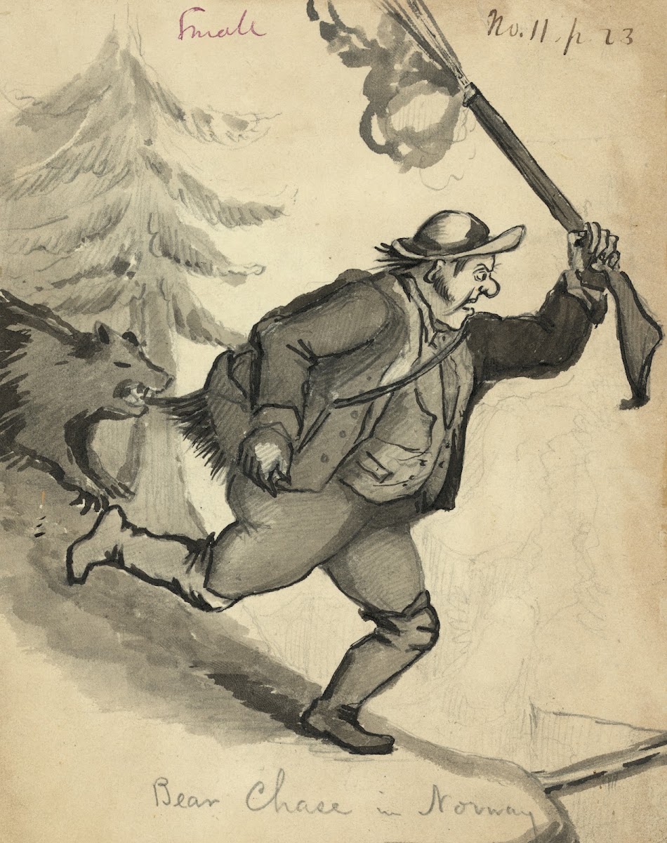 Bear chase in Norway 1856 1857