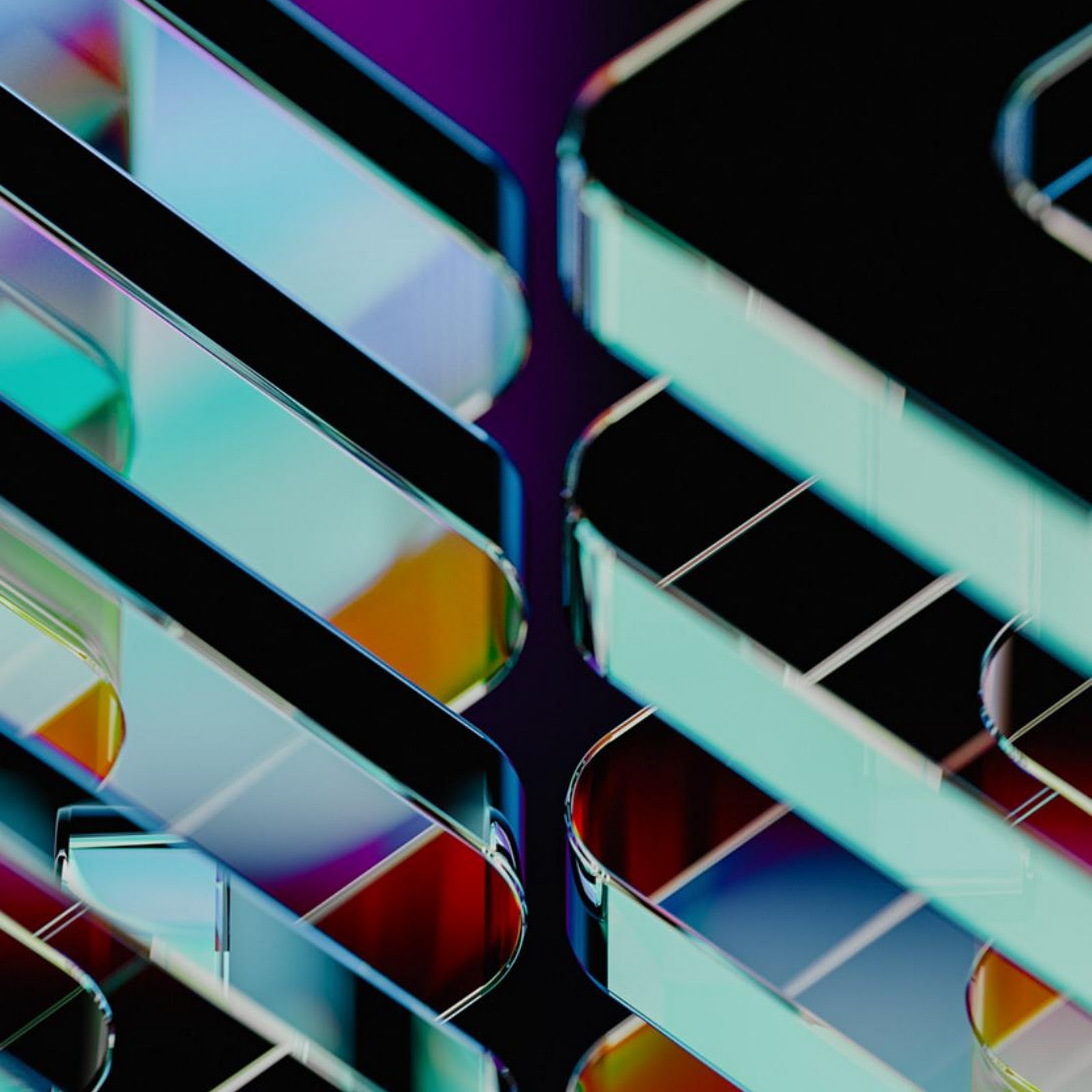 Download Abstract Iridescent Glass Plates Full HD iPhone