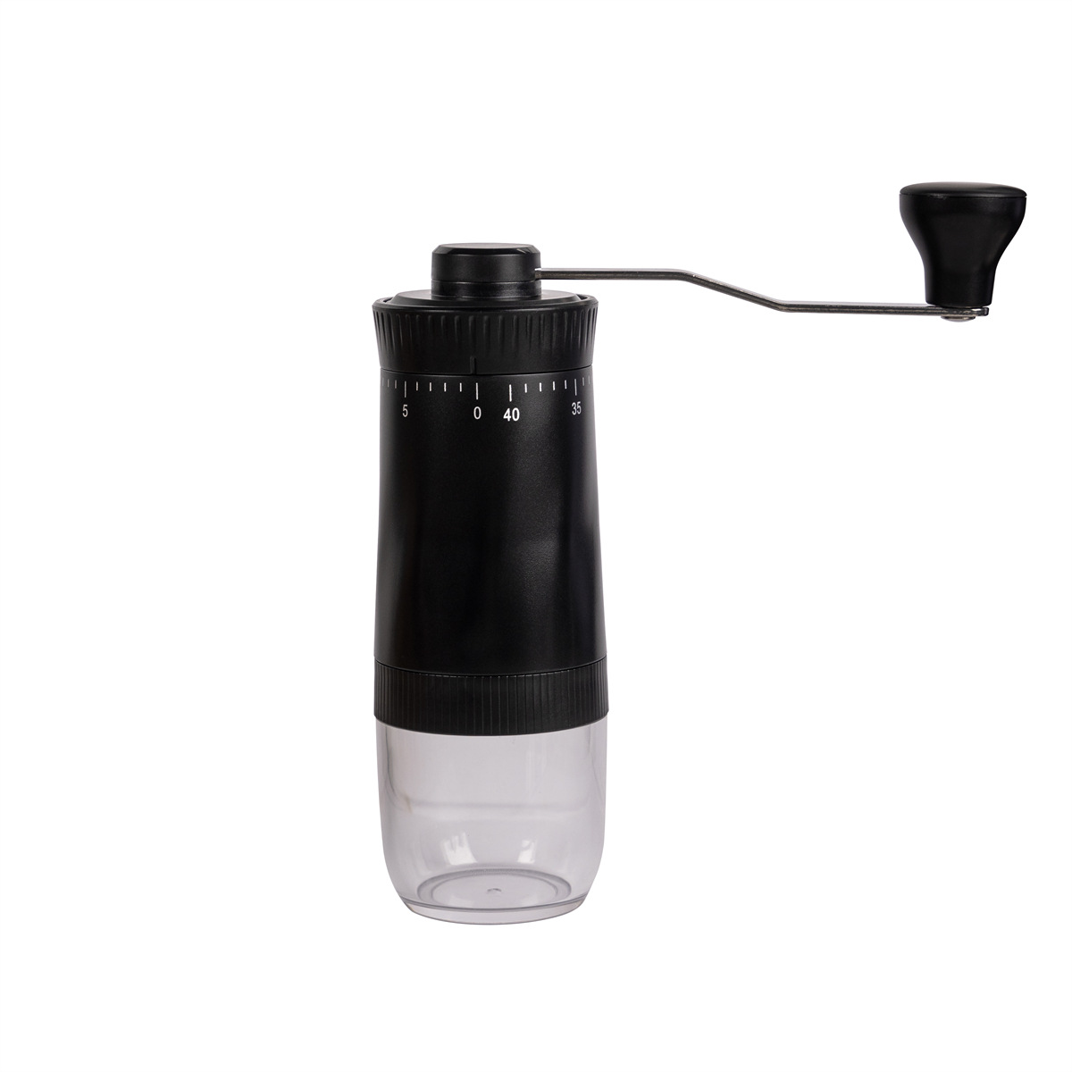 Stainless steel hand coffee grinder with ceramic grinding mechanism