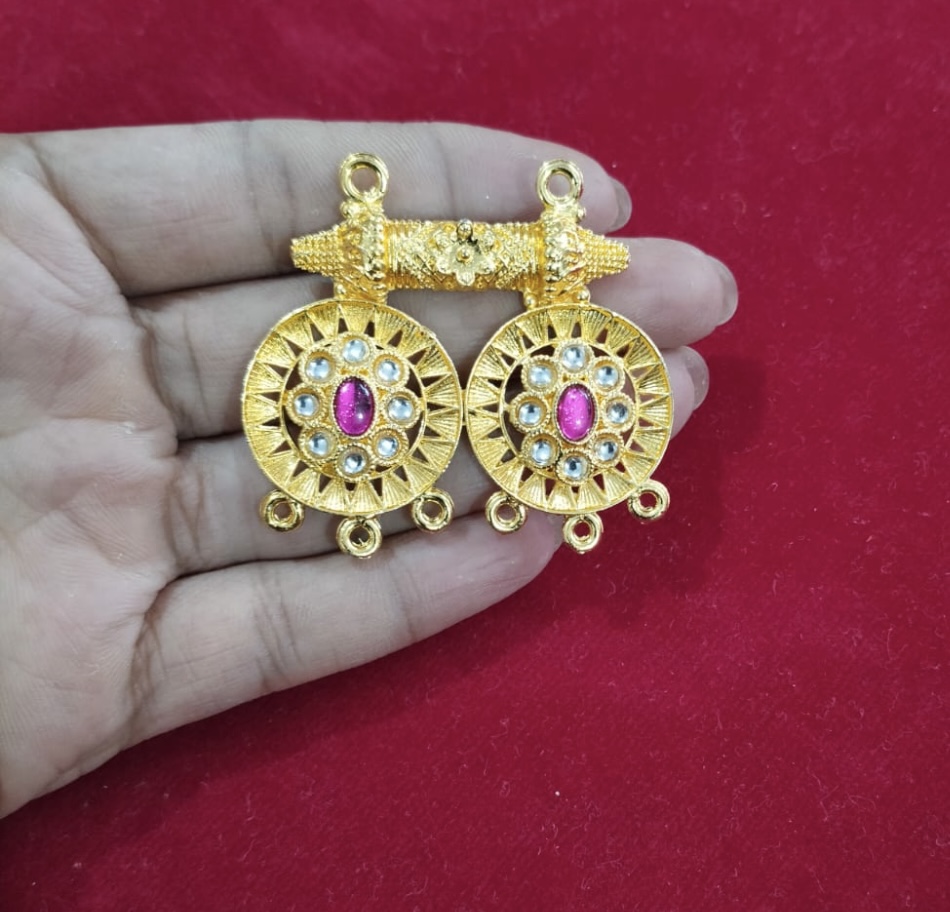 Mangalsutra pink gold pendent