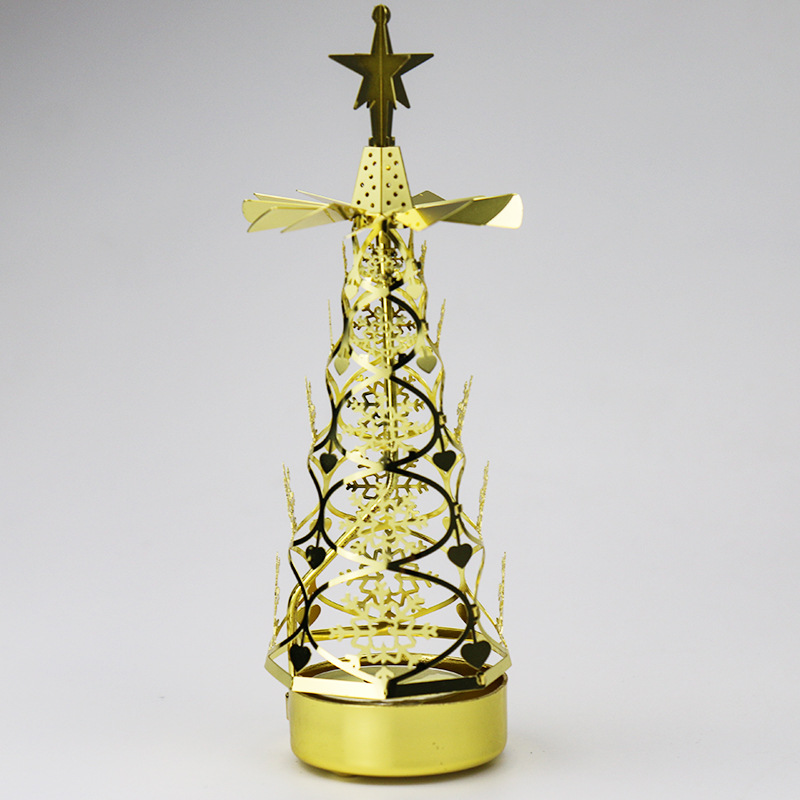 Rotating Metal Candle Holder, 6x6x18 cm