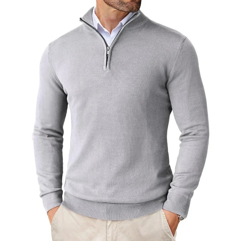 Men's sweatshirt with stand-up collar and zipper
