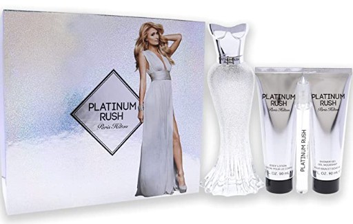 ESTUCHE PARIS HILTON PLATINUM RUSH MUJER 4PZS 100ML EDP + 10 ML + GEL DE BAÑO + CREMA