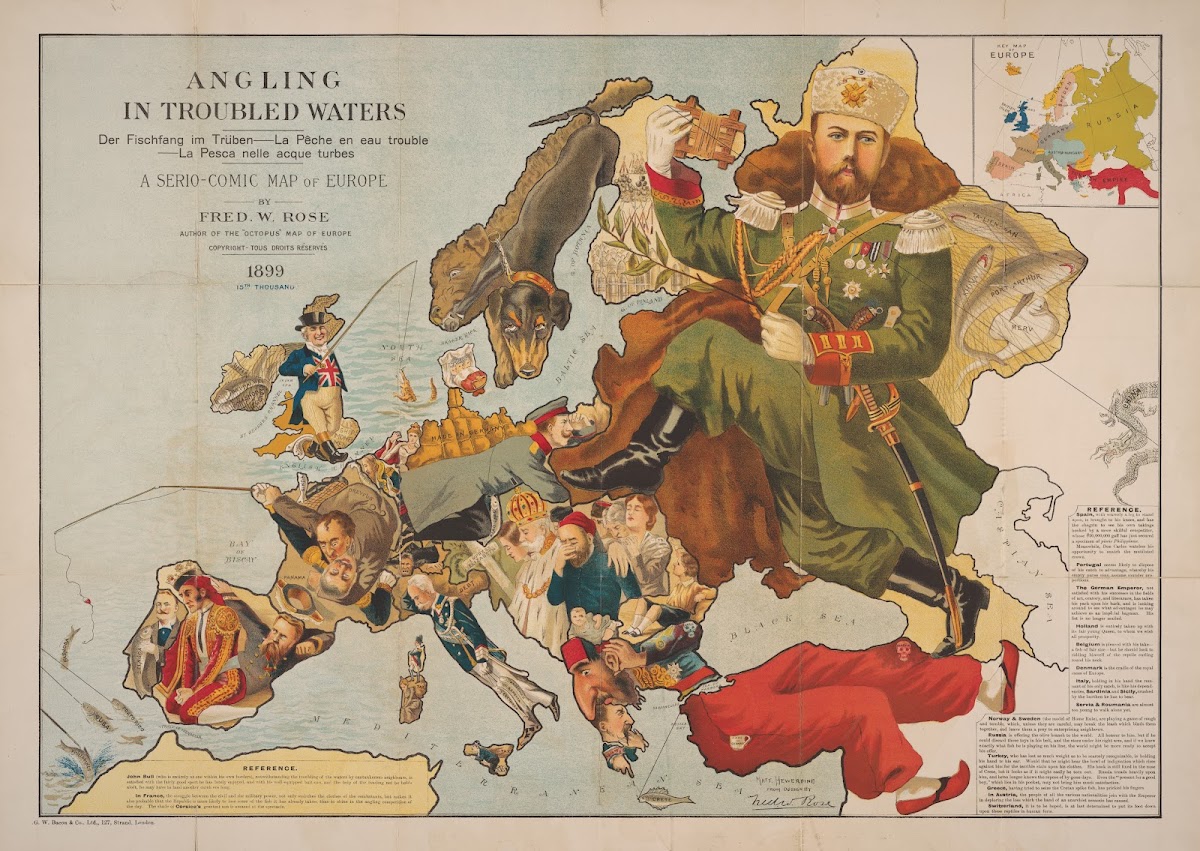 Angling In Troubled Waters A Serio Comic Map Of Europe 1899